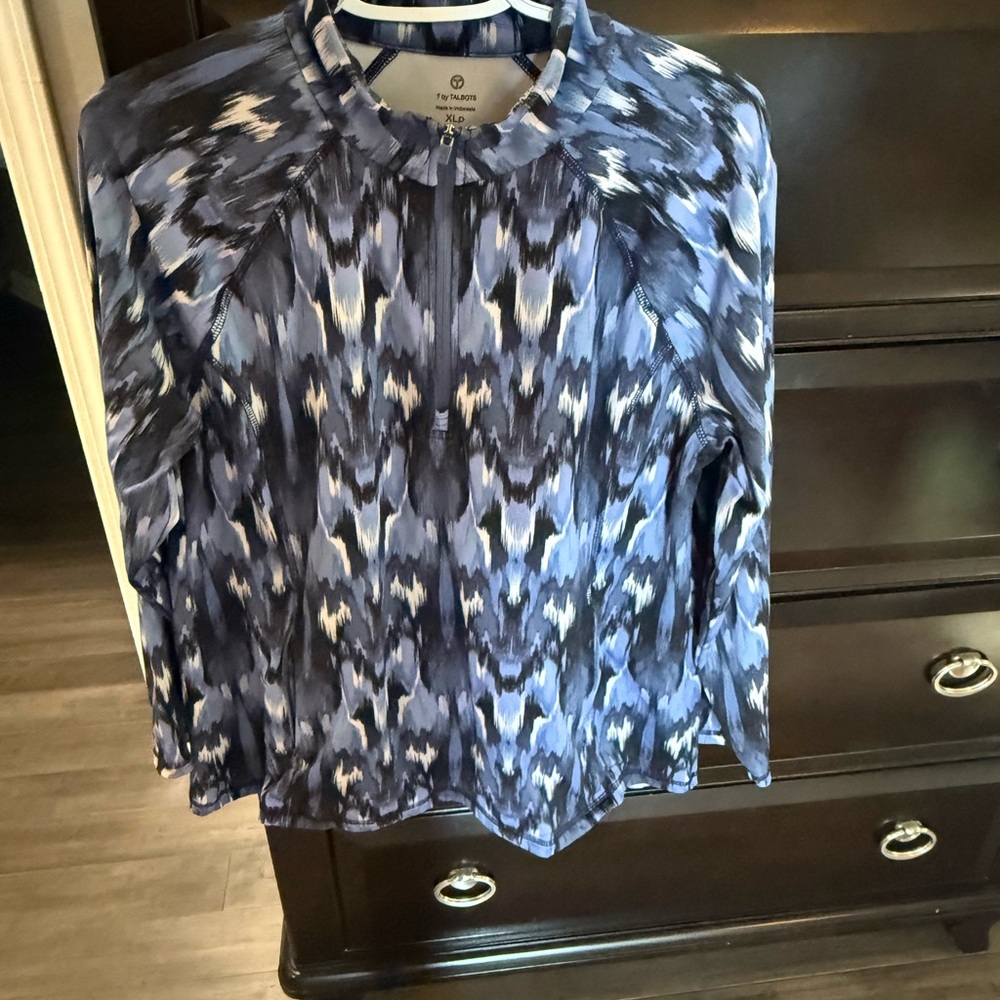 Talbots Blue Patterned Blouse